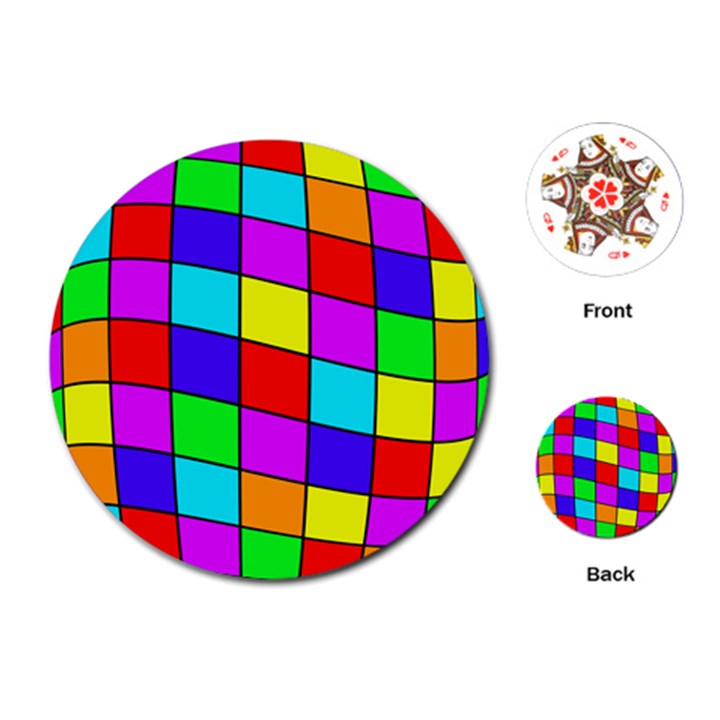 Colorful cubes Playing Cards (Round) 