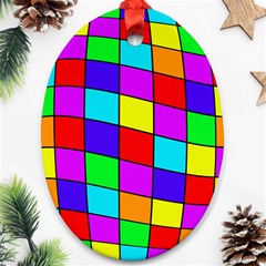 Colorful Cubes Oval Ornament (two Sides)