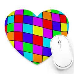 Colorful Cubes Heart Mousepads