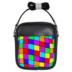 Colorful Cubes Girls Sling Bags by Valentinaart