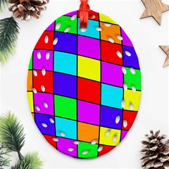 Colorful Cubes Ornament (oval Filigree) 