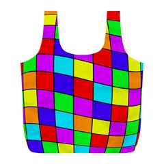 Colorful Cubes Full Print Recycle Bags (l) 