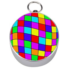 Colorful Cubes Silver Compasses