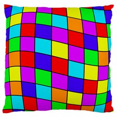 Colorful Cubes Large Flano Cushion Case (one Side)