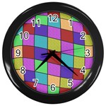 Colorful cubes  Wall Clocks (Black) Front