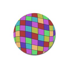 Colorful Cubes  Magnet 3  (round) by Valentinaart