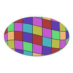 Colorful Cubes  Oval Magnet by Valentinaart