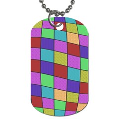 Colorful Cubes  Dog Tag (two Sides) by Valentinaart