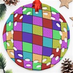 Colorful cubes  Round Filigree Ornament (2Side) Front