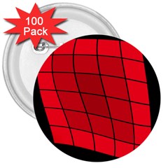 Red Abstraction 3  Buttons (100 Pack) 