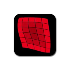 Red Abstraction Rubber Coaster (square)  by Valentinaart