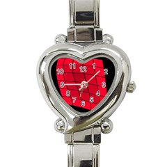 Red Abstraction Heart Italian Charm Watch by Valentinaart