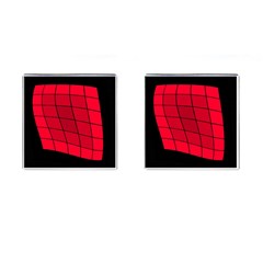 Red Abstraction Cufflinks (square) by Valentinaart