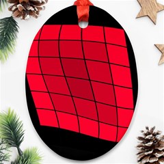 Red Abstraction Oval Ornament (two Sides)