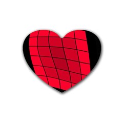 Red Abstraction Rubber Coaster (heart) 