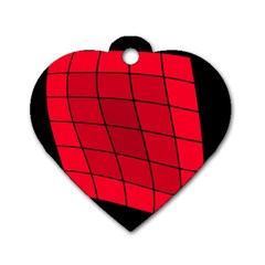 Red Abstraction Dog Tag Heart (one Side) by Valentinaart