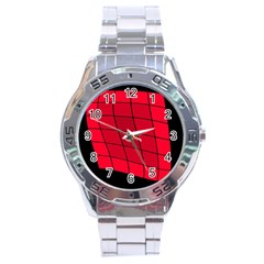 Red Abstraction Stainless Steel Analogue Watch