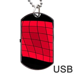 Red Abstraction Dog Tag Usb Flash (two Sides)  by Valentinaart