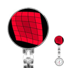 Red Abstraction Stainless Steel Nurses Watch