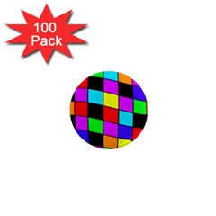 Colorful Cubes  1  Mini Magnets (100 Pack) 