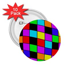 Colorful Cubes  2 25  Buttons (10 Pack) 