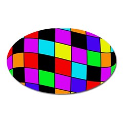 Colorful Cubes  Oval Magnet by Valentinaart