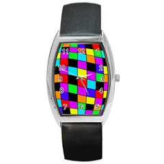 Colorful Cubes  Barrel Style Metal Watch