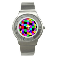 Colorful Cubes  Stainless Steel Watch