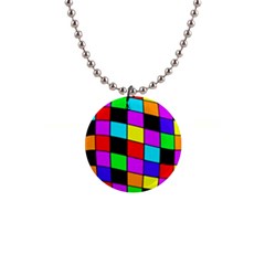 Colorful Cubes  Button Necklaces