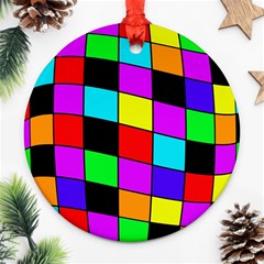 Colorful Cubes  Round Ornament (two Sides)  by Valentinaart