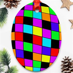 Colorful Cubes  Oval Ornament (two Sides) by Valentinaart