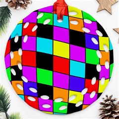 Colorful Cubes  Ornament (round Filigree) 