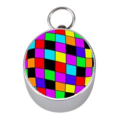 Colorful Cubes  Mini Silver Compasses