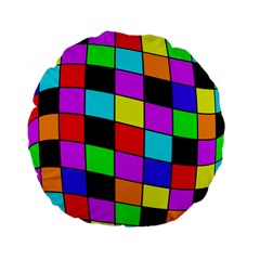 Colorful Cubes  Standard 15  Premium Flano Round Cushions by Valentinaart