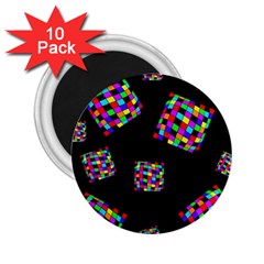 Flying  Colorful Cubes 2 25  Magnets (10 Pack) 