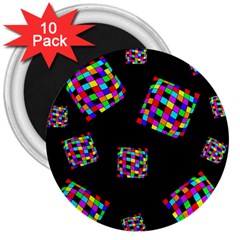 Flying  Colorful Cubes 3  Magnets (10 Pack) 