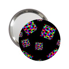 Flying  Colorful Cubes 2 25  Handbag Mirrors