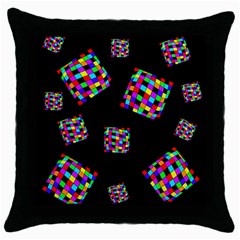 Flying  Colorful Cubes Throw Pillow Case (black)