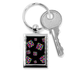 Flying  Colorful Cubes Key Chains (rectangle) 