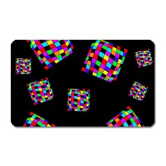 Flying  Colorful Cubes Magnet (rectangular) by Valentinaart