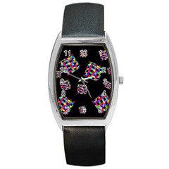 Flying  Colorful Cubes Barrel Style Metal Watch