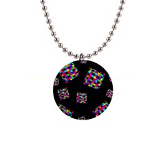 Flying  Colorful Cubes Button Necklaces by Valentinaart