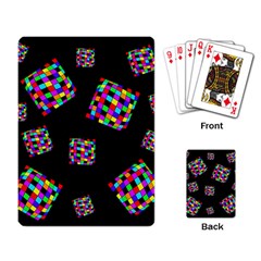 Flying  Colorful Cubes Playing Card