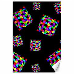 Flying  Colorful Cubes Canvas 24  X 36  by Valentinaart