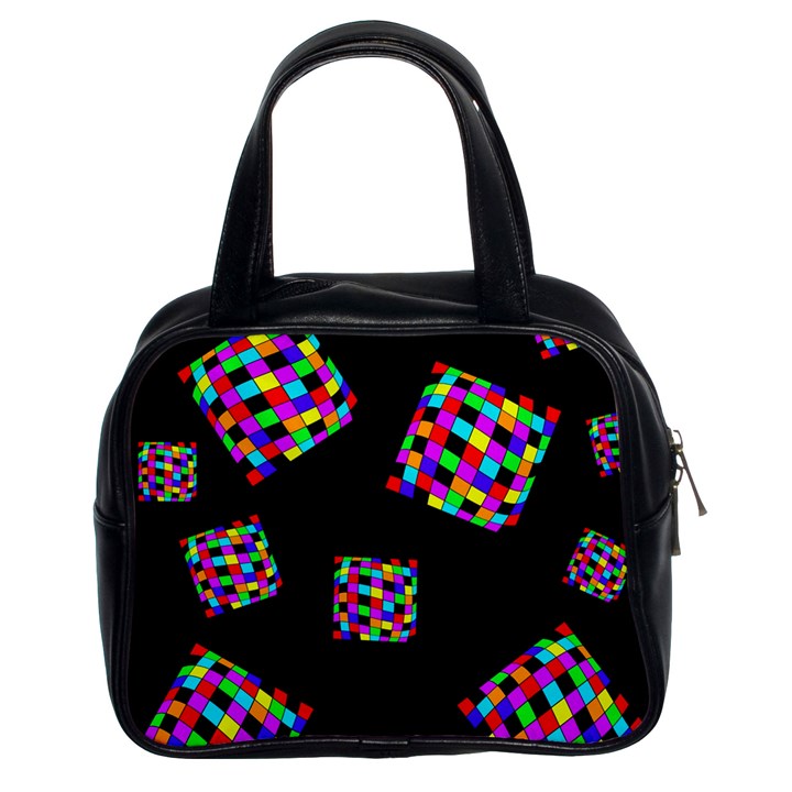 Flying  colorful cubes Classic Handbags (2 Sides)