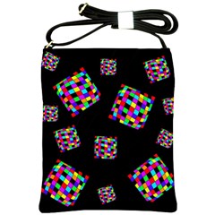 Flying  Colorful Cubes Shoulder Sling Bags