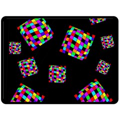 Flying  Colorful Cubes Fleece Blanket (large) 