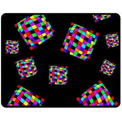 Flying  Colorful Cubes Fleece Blanket (medium) 