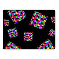 Flying  Colorful Cubes Fleece Blanket (small)