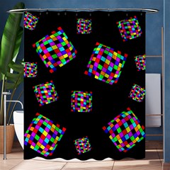 Flying  Colorful Cubes Shower Curtain 60  X 72  (medium) 